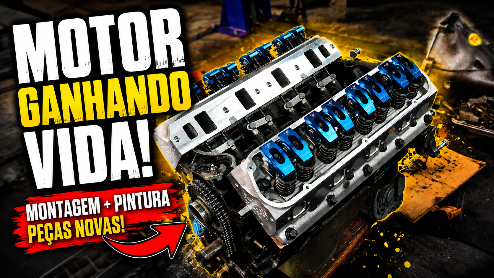 PINTURA das peças e começamos a MONTAGEM DO MOTOR - Ford Mustang 1966