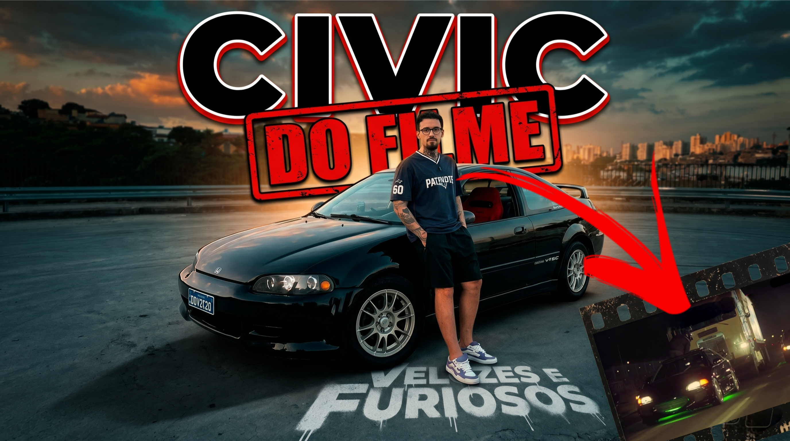CIVIC DOS VELOZES E FURIOSOS? ELE MONTOU UM CIVIC PLACA PRETA ÚNICO!